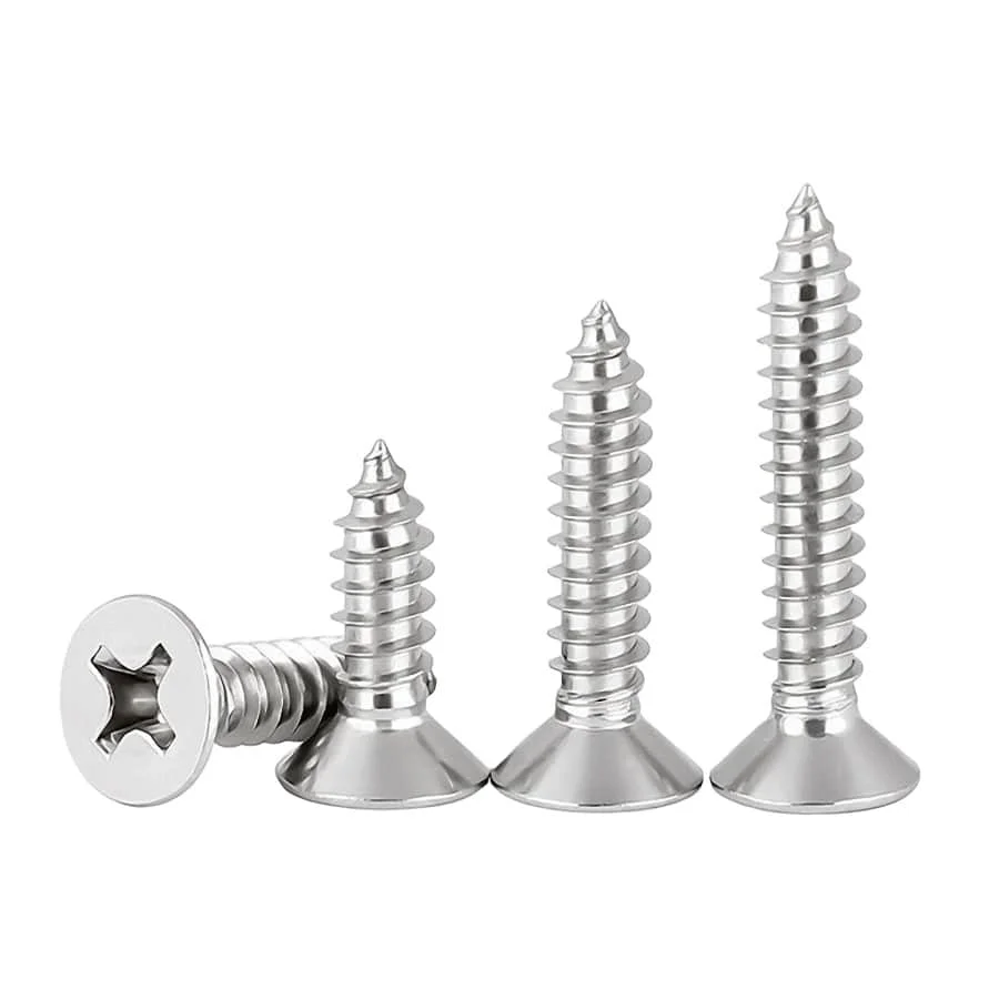 self tapping screws phillips flat head din7982 stainless steel 304 1