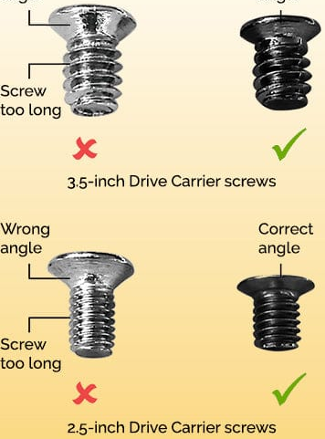 INCORRECT SCREW SIZE